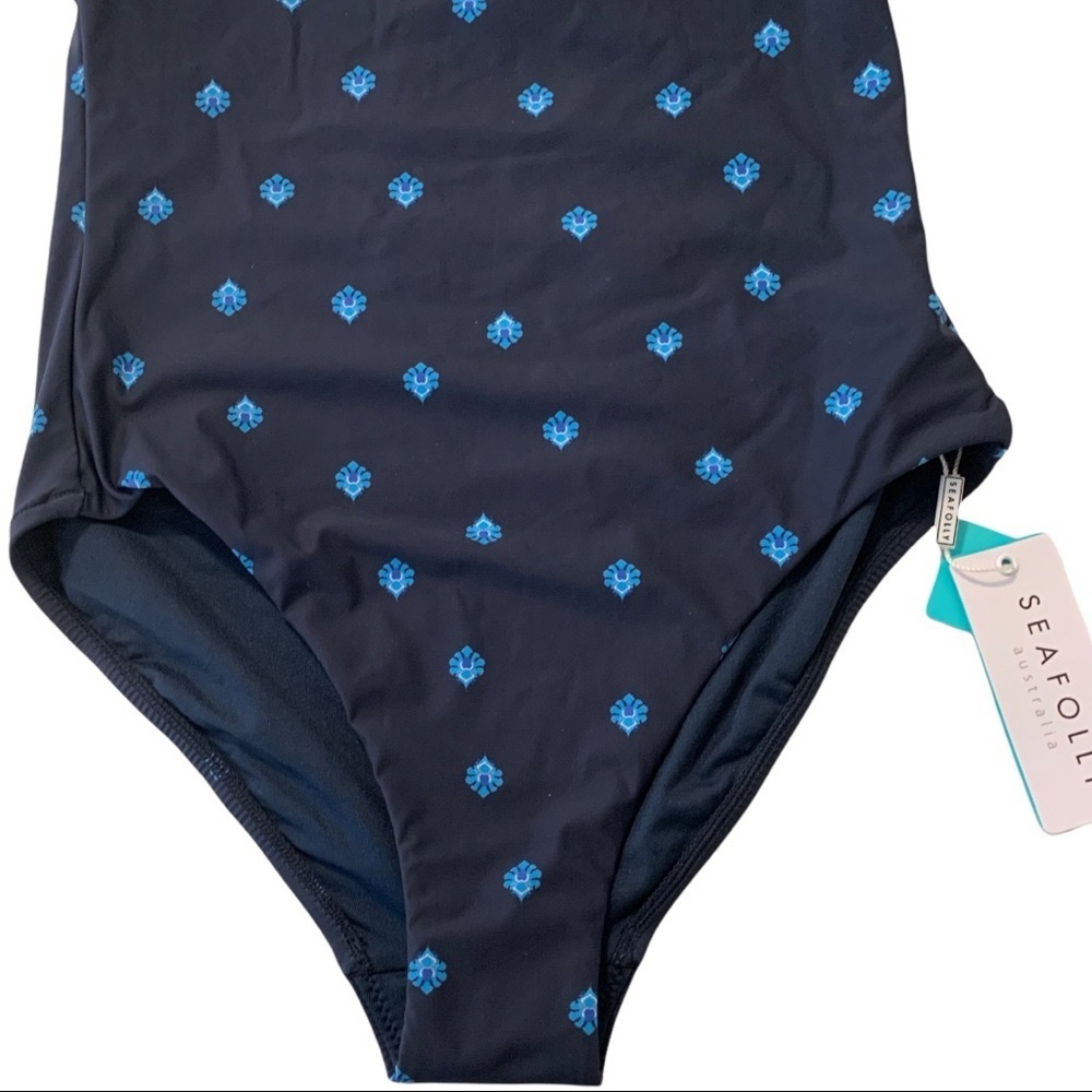 Seafolly Sunflower border Maillot Swimsuit Blue 4 - Picture 5 of 15